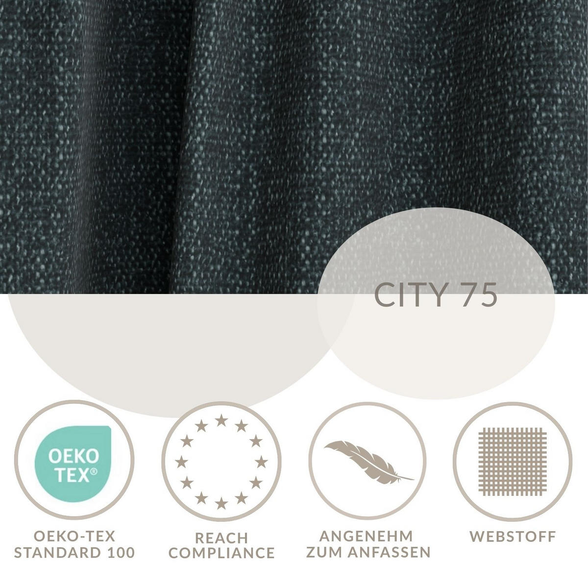 ECKSOFA Maze Türkis Webstoff - Links Seite - Türkis/Schwarz, Holz/Holzwerkstoff (185/294cm) - Maison de Reve