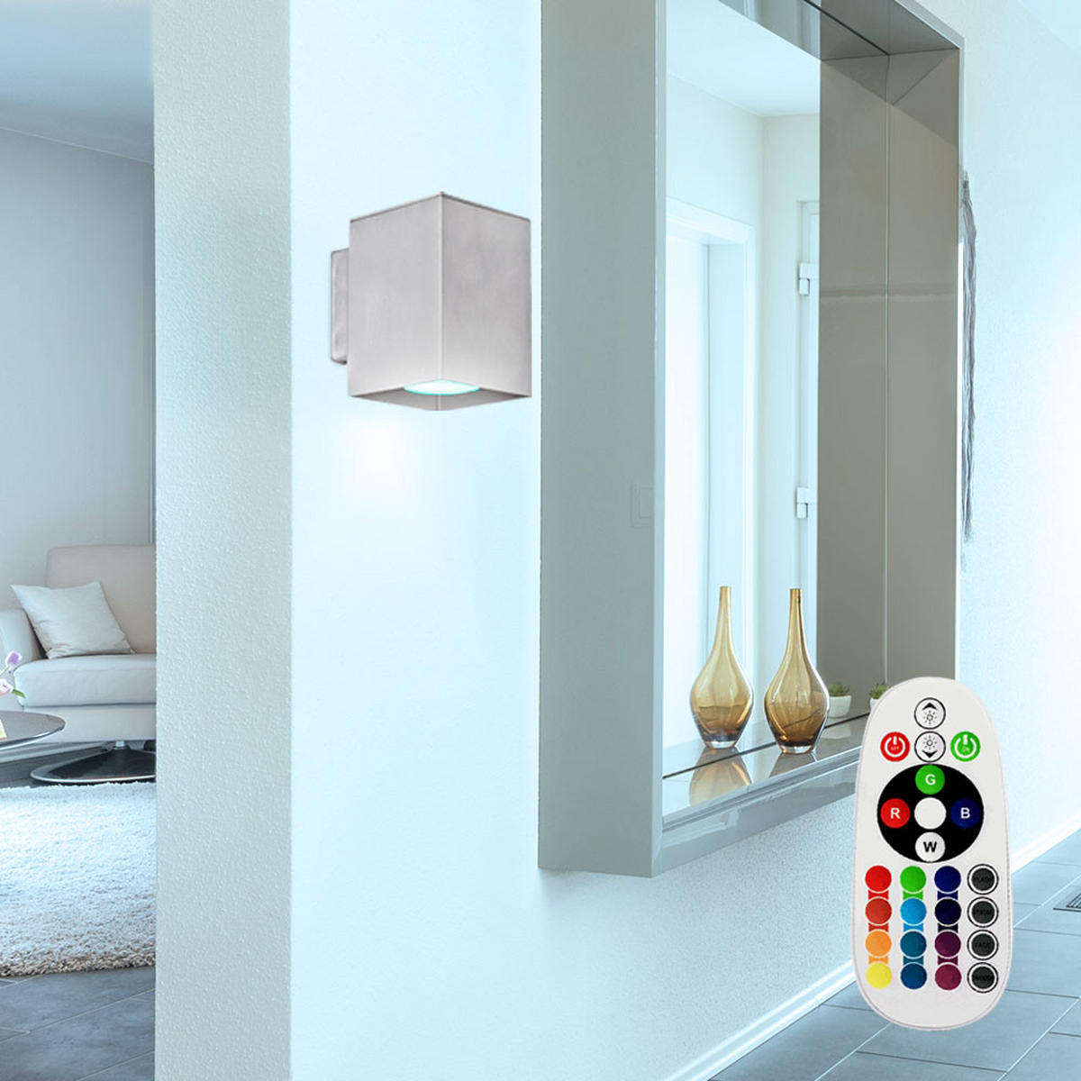 LED WANDLEUCHTE Aluminium Silber - Silberfarben, Metall (10.6/10.6/7.5cm)