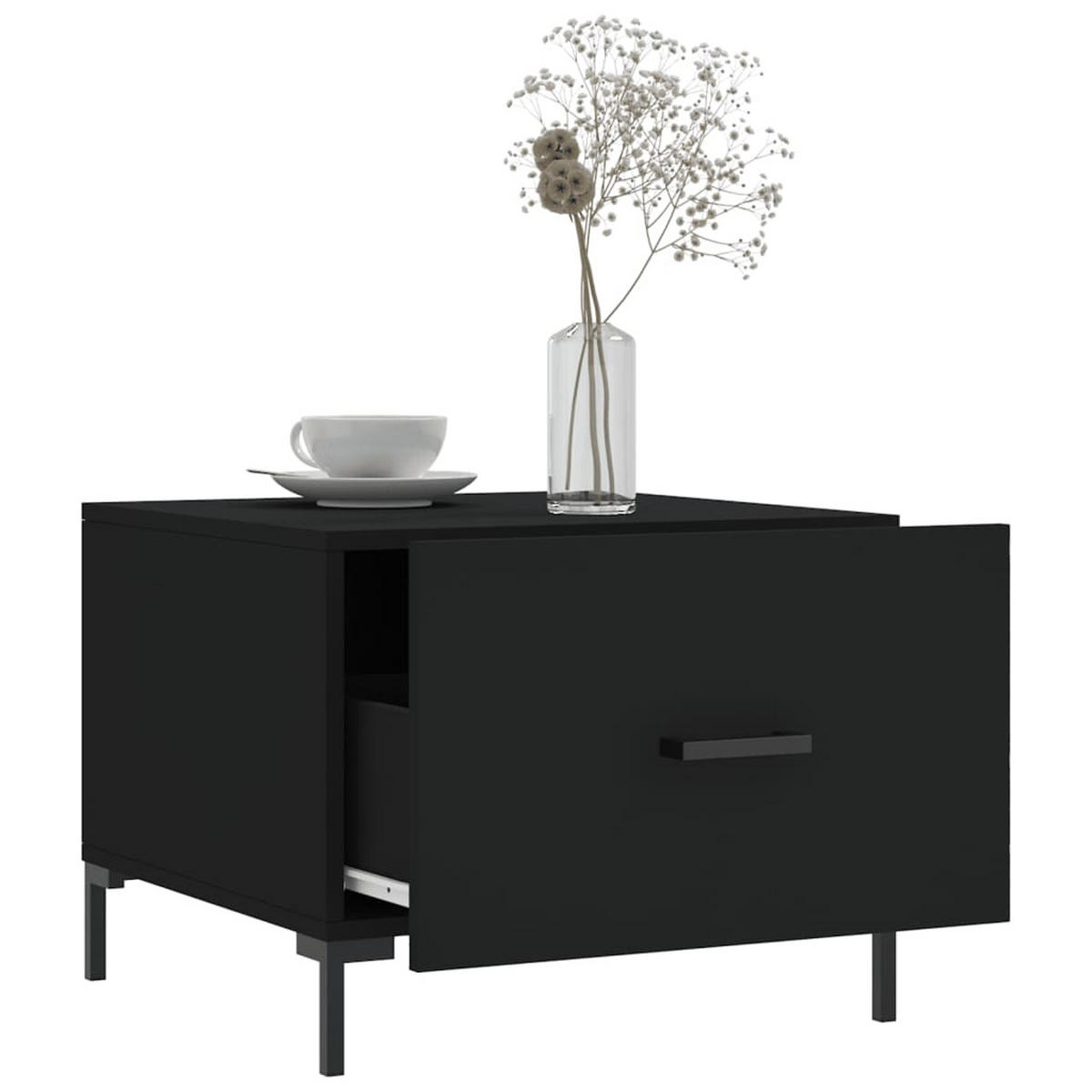 COUCHTISCHE 2 Stk. Schwarz 50x50x40 cm Holzwerkstoff - Schwarz, Holzwerkstoff (50/50/40cm) - furnicato