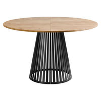 ESSTISCH ausziehbar Cone 100 - Eichefarben/Schwarz, Holzwerkstoff/Metall (100/100/76cm) - MIRJAN24