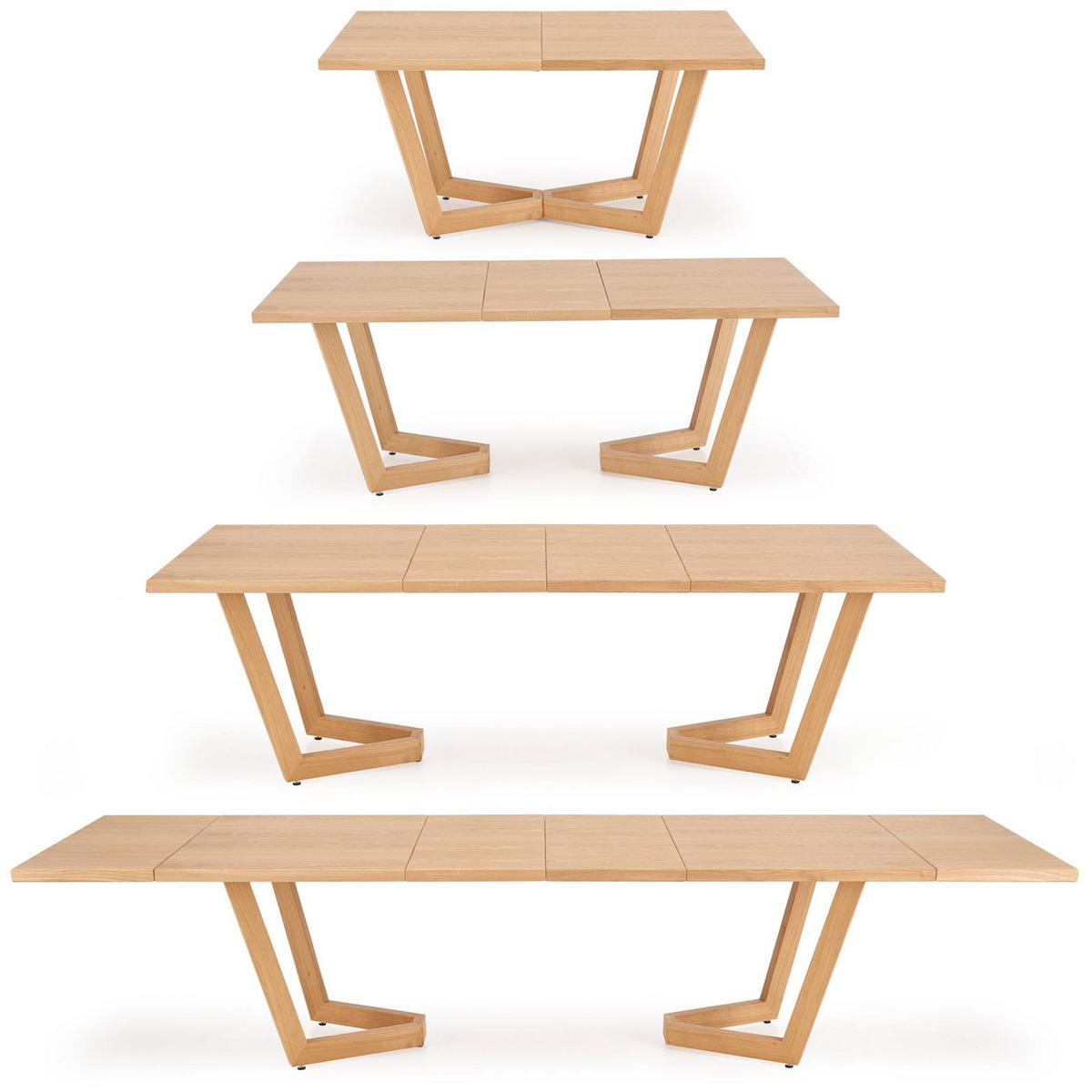 ESSTISCH Massive Eiche Natur 340 / 90 / 77cm - Eichefarben, Holz (90/340/77cm) - Feldmann-Wohnen