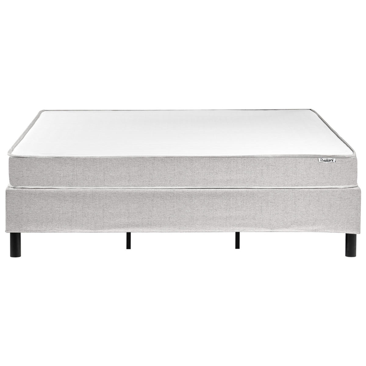 BOXSPRINGBETT ohne Kopfteil 180/200 cm Stoff Hellgrau Countess - Hellgrau, Textil (180/200cm) - Beliani