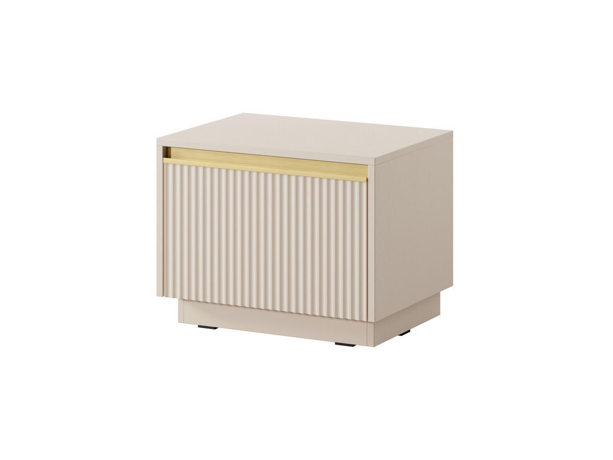 NACHTTISCH - Nachtschrank Delu S54 - Beige - Beige, Holzwerkstoff (54/42/39cm) - Möblo