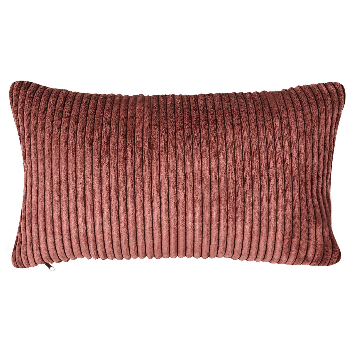 CHAISELONGUE-LINKSSEITIGE Cord Rot Vanvey - Rot/Schwarz, Textil (147/73/78cm) - Beliani