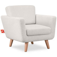 SESSEL TAGIO Massivholz-Beine, weiß - Braun/Weiß, Buchenholz/Textil (86/80/88cm) - KONSIMO®