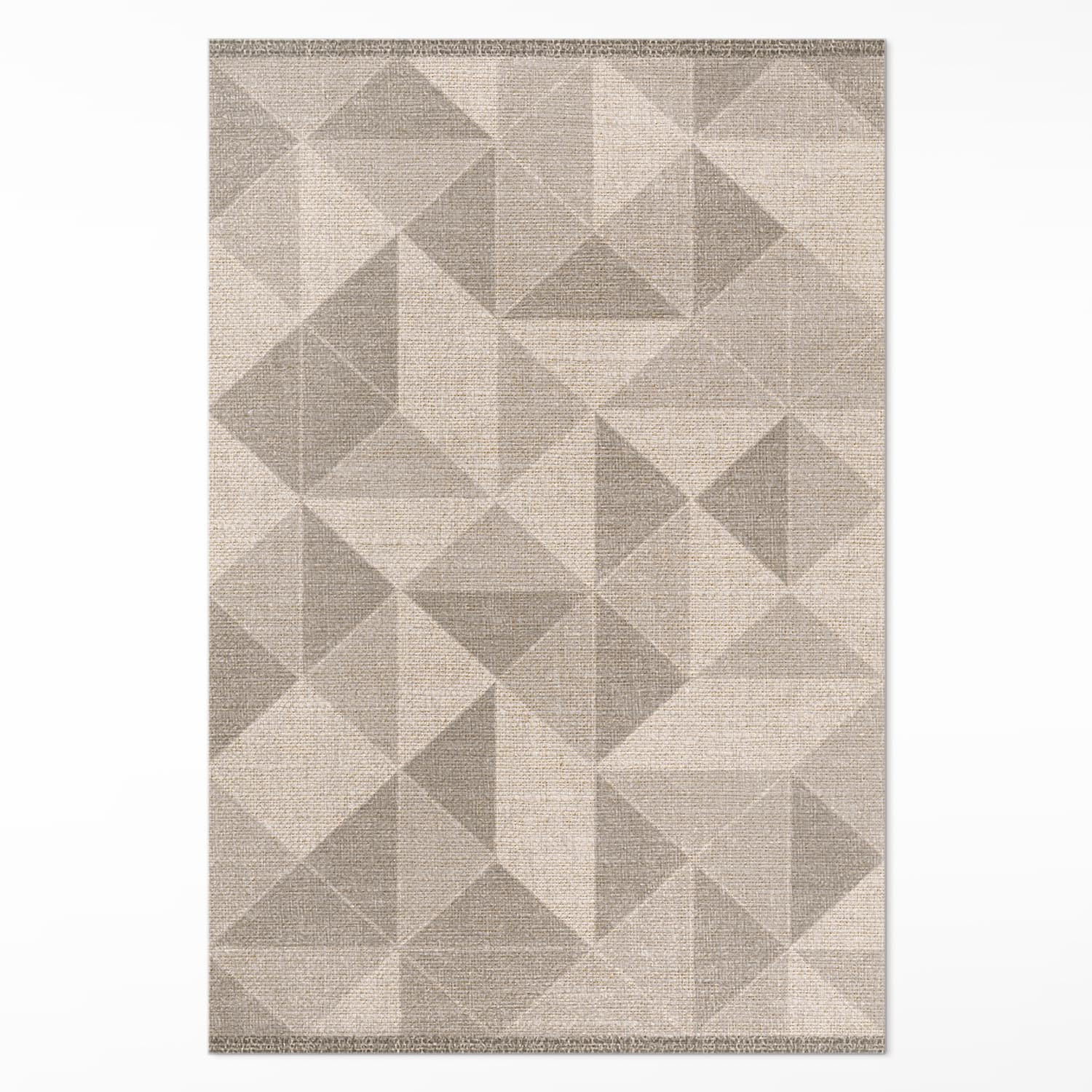 TEPPICH 150x225 cm Dreiecke und Quadrate Stoffimitation - Hellbraun, Kunststoff (150/225cm) - Wallfluent