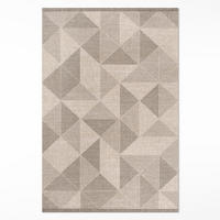 TEPPICH 150x225 cm Dreiecke und Quadrate Stoffimitation - Hellbraun, Kunststoff (150/225cm) - Wallfluent