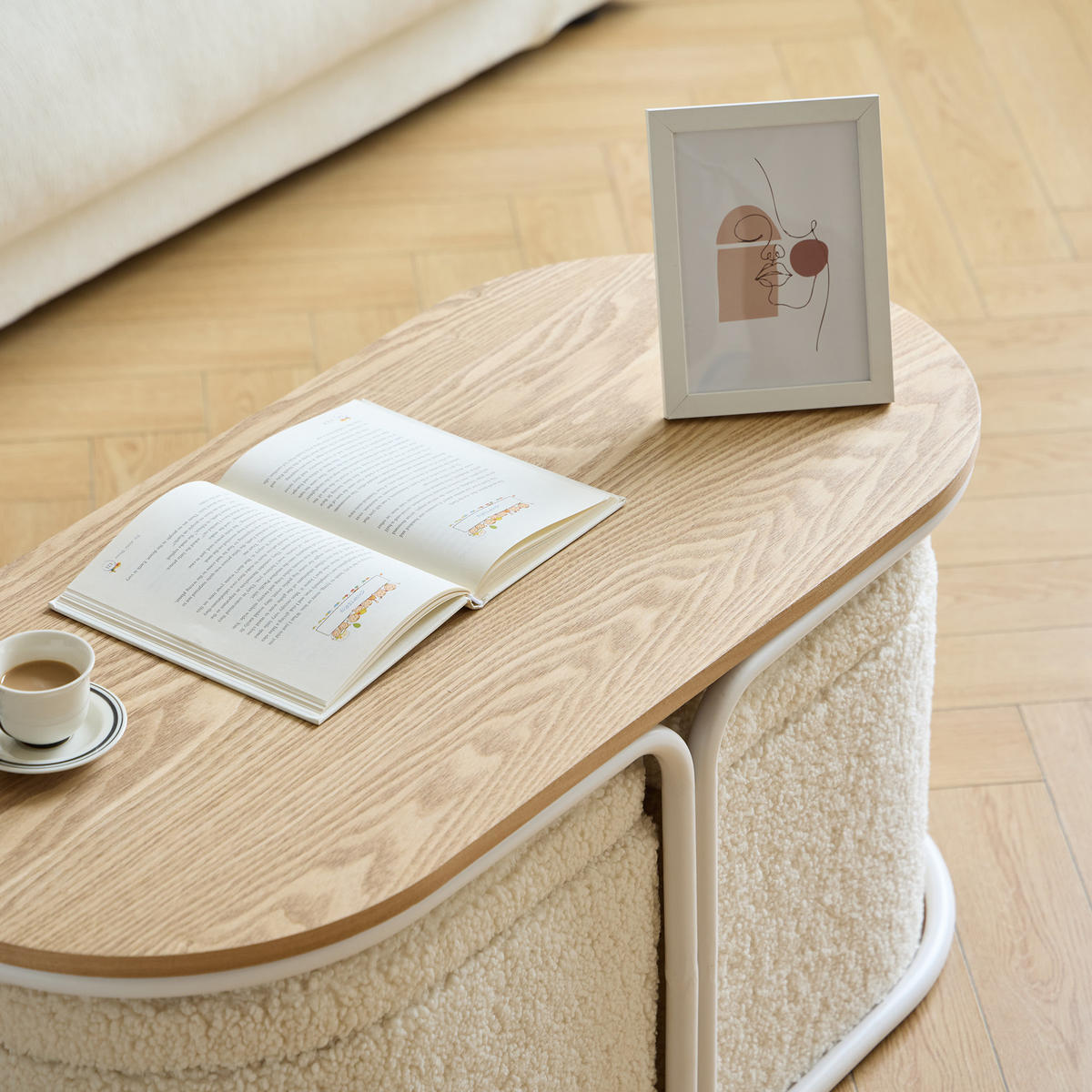 COUCHTISCH Rund Braun 90 x 41.5 x 44 cm - Weiß, Holz (41.5/90/44cm) - Nordlys