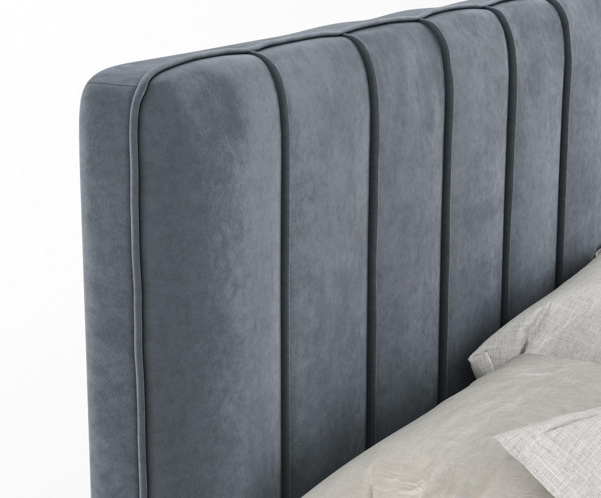 BOXSPRINGBETT Novara Grau 140/200 cm - Schwarz/Grau, Holz/Holzwerkstoff (140/200cm) - Maison de Reve