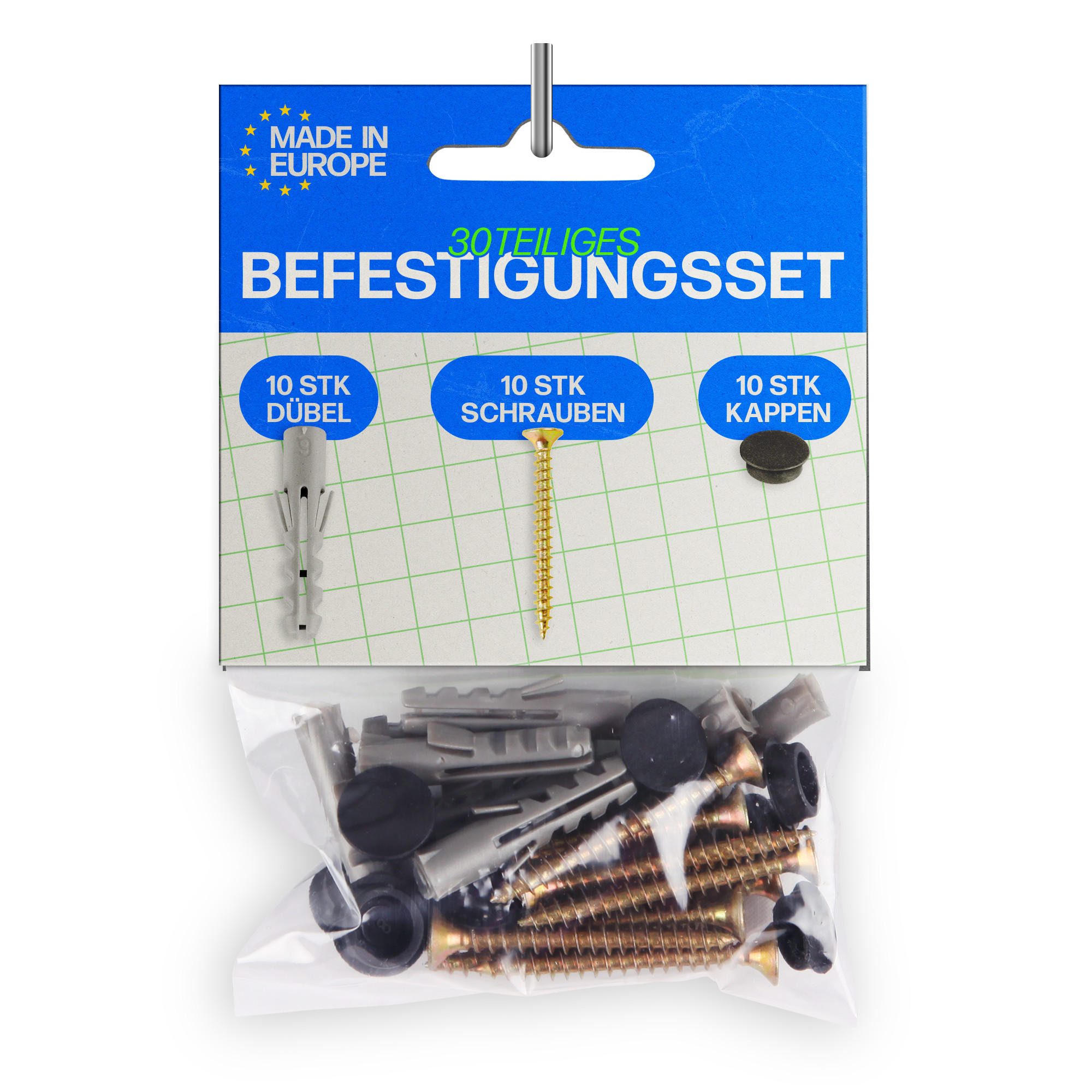 Bestlivings Befestigungsset Schwarz 4x8 cm