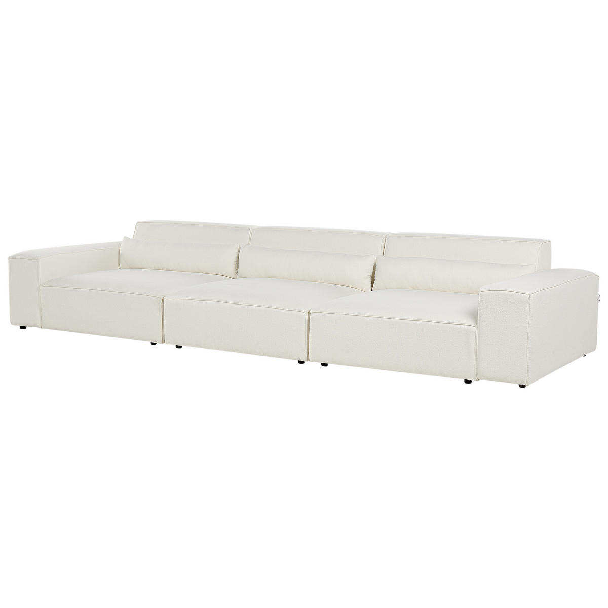 3-SITZER-SOFA Bouclé cremeweiß Hellnar - Weiß, Textil (364/70/126cm) - Beliani