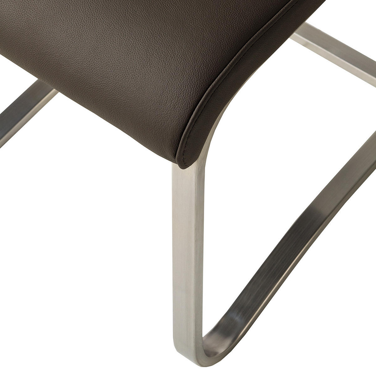 FREISCHWINGER - Edelstahlfarben/Braun, Leder/Metall (43/103/52cm) - home24