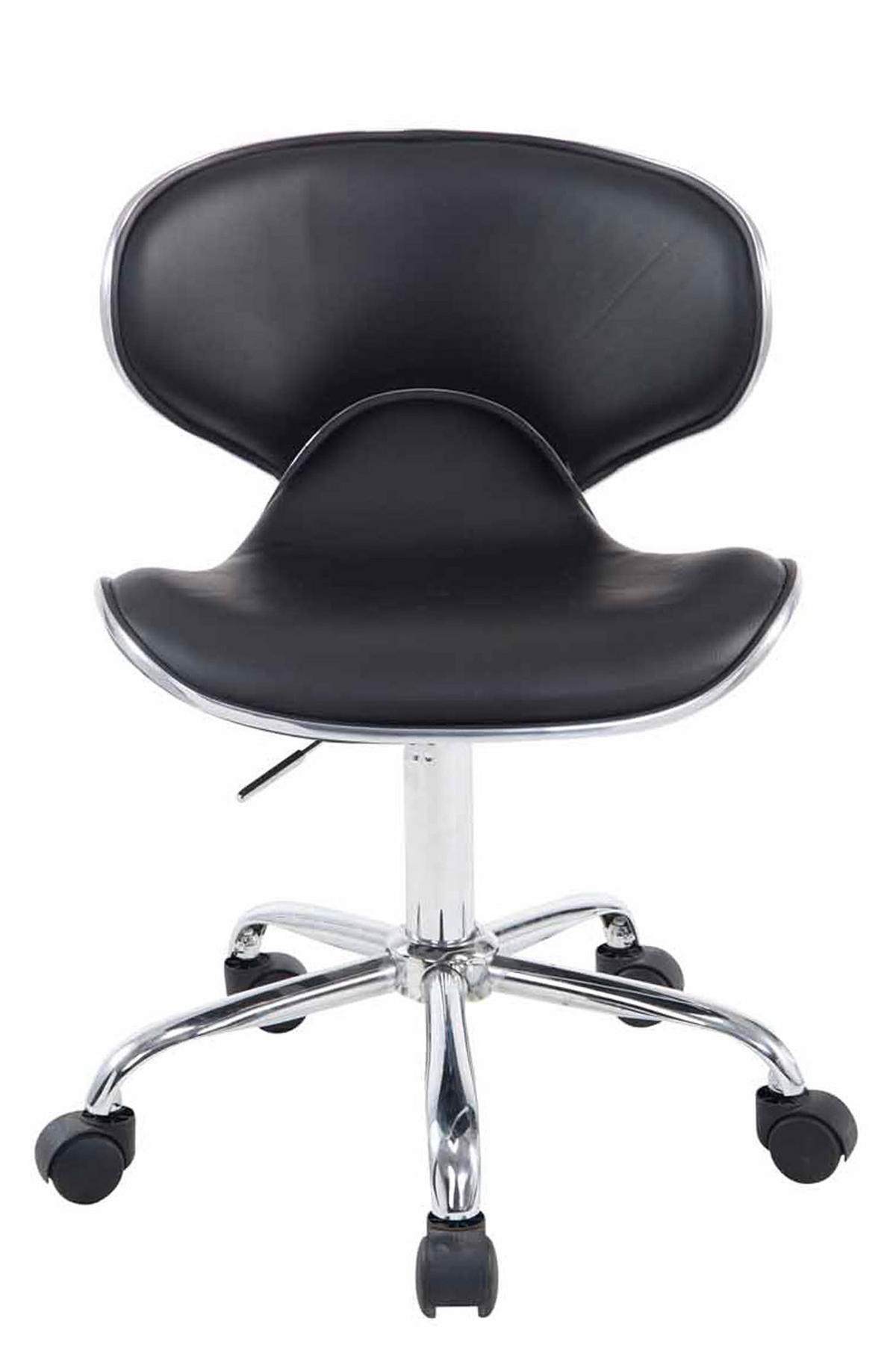 HOCKER Lederlook schwarz - Chromfarben/Schwarz, Textil/Metall (47/71/50cm) - CLP
