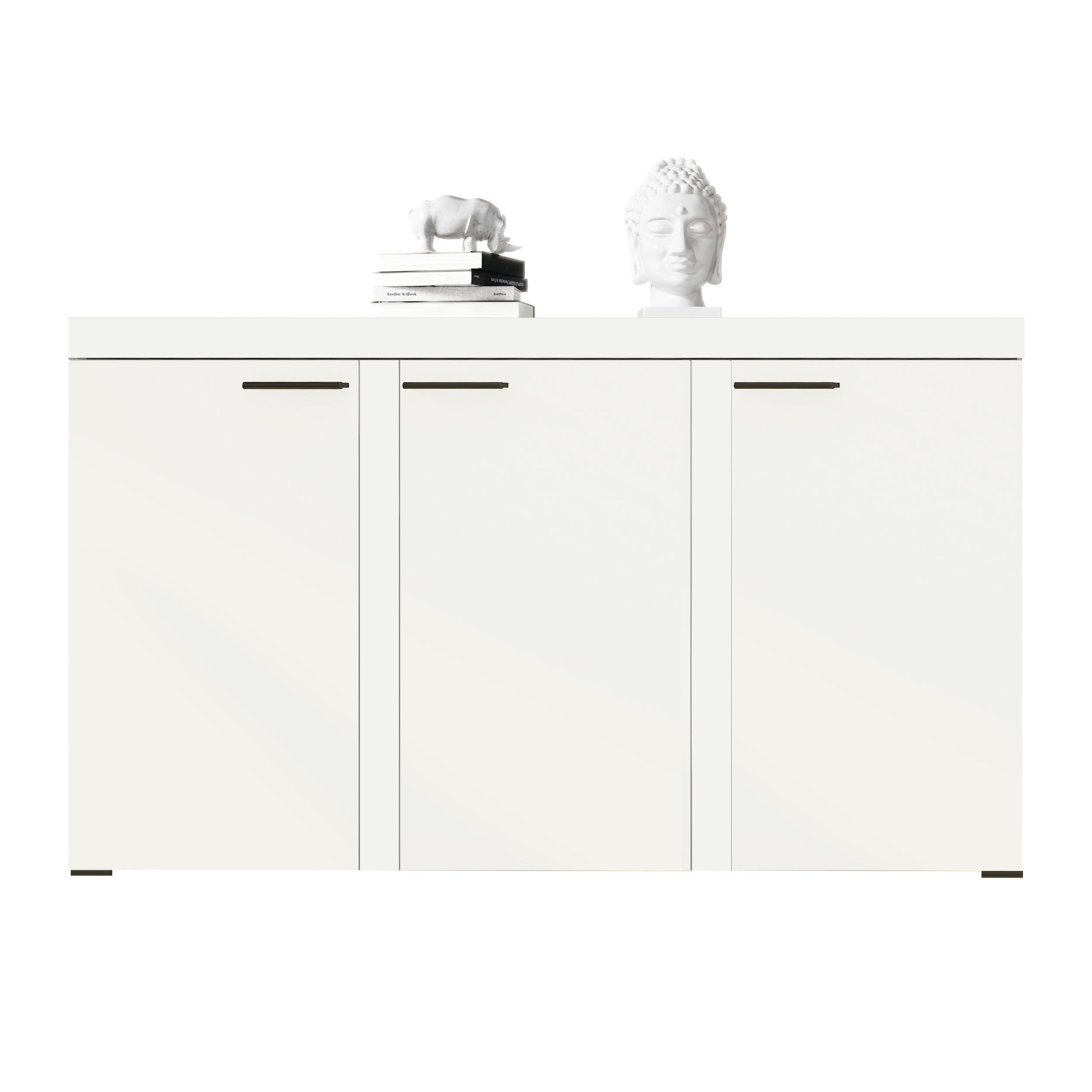 SIDEBOARD Spacoro 3D Weiß 148,8/82/40,3 cm – Wohnzimmer Kommode Stilvolle, Modern - Weiß, Holzwerkstoff/Kunststoff (149/82/40cm) - AX Living