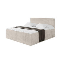 BOXBETT mit Matratze H4 und Lattenrost - TOLO - 160x200 Cord - Creme - Creme, Holzwerkstoff/Kunststoff (160/200cm) - ALTDECOR