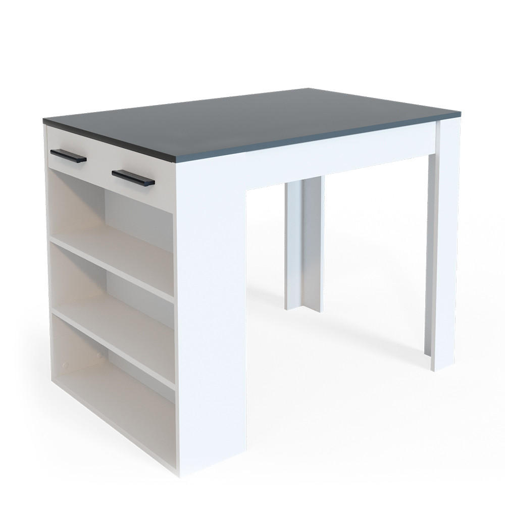 ESSZIMMERTISCH Repose Anthrazit/Weiß 67 x 100 cm - Anthrazit/Weiß, Holzwerkstoff (67/77.5/100cm) - Vicco