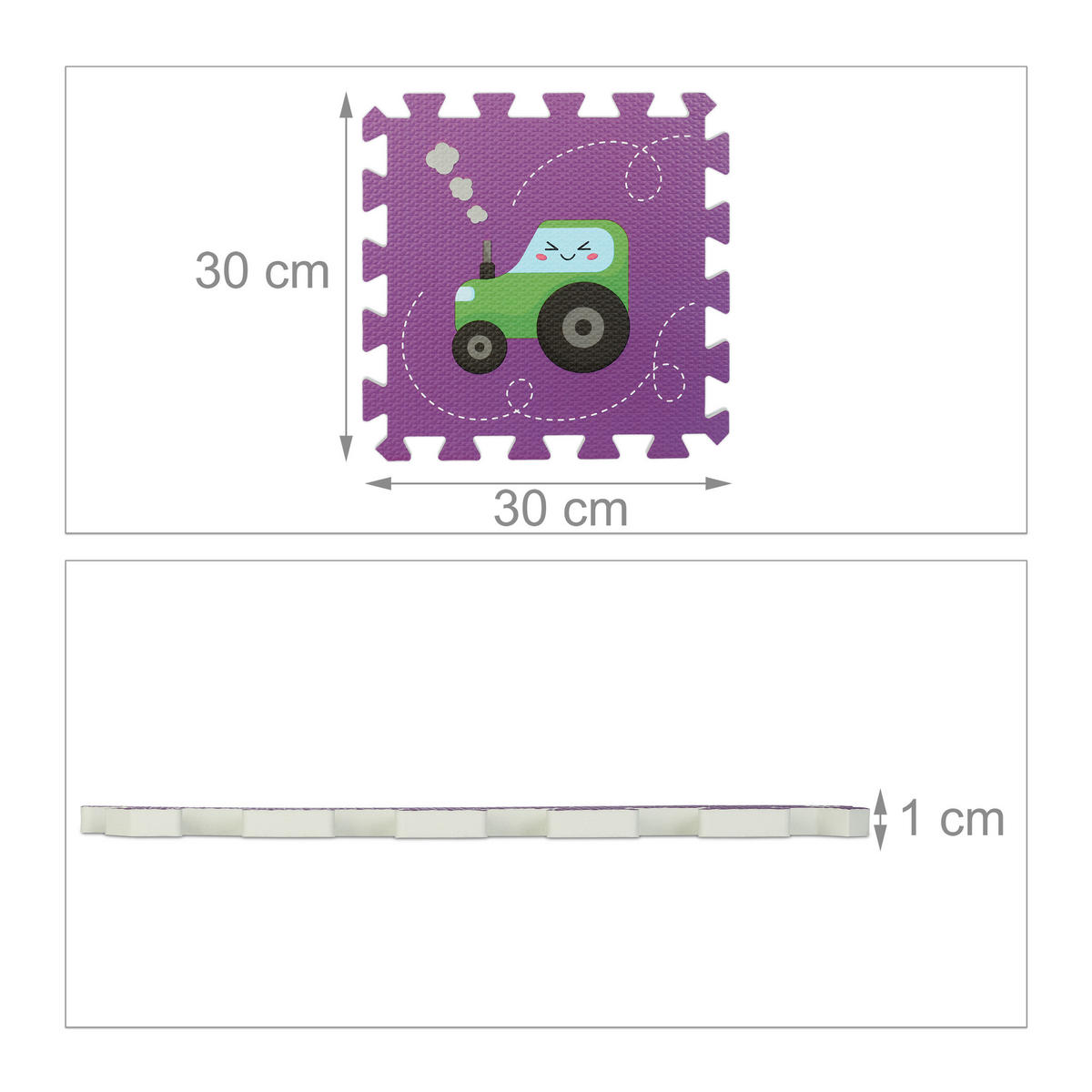 9-TLG.PUZZLEMATTE - Multicolor, Textil (30/30cm) - Relaxdays