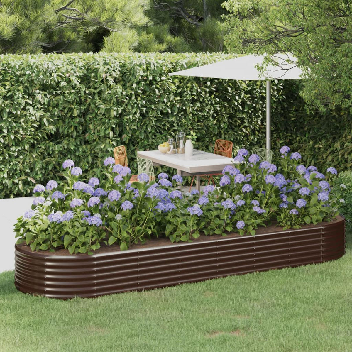 HOCHBEET Verzinkter Stahl 322x100x36 cm Braun - Braun, Metall (100/36/322cm) - furnicato