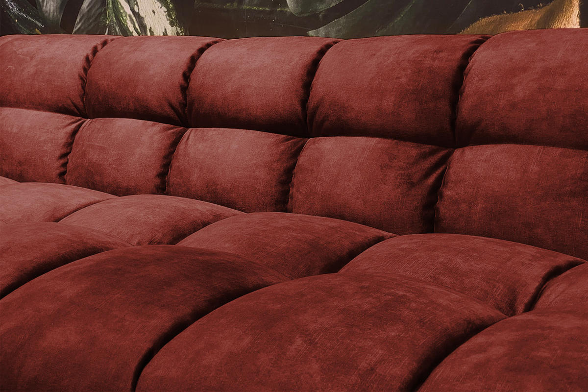 SOFA RIO Bordeaux Velvet - Bordeaux/Schwarz, Textil (207/68/105cm) - KAWOLA