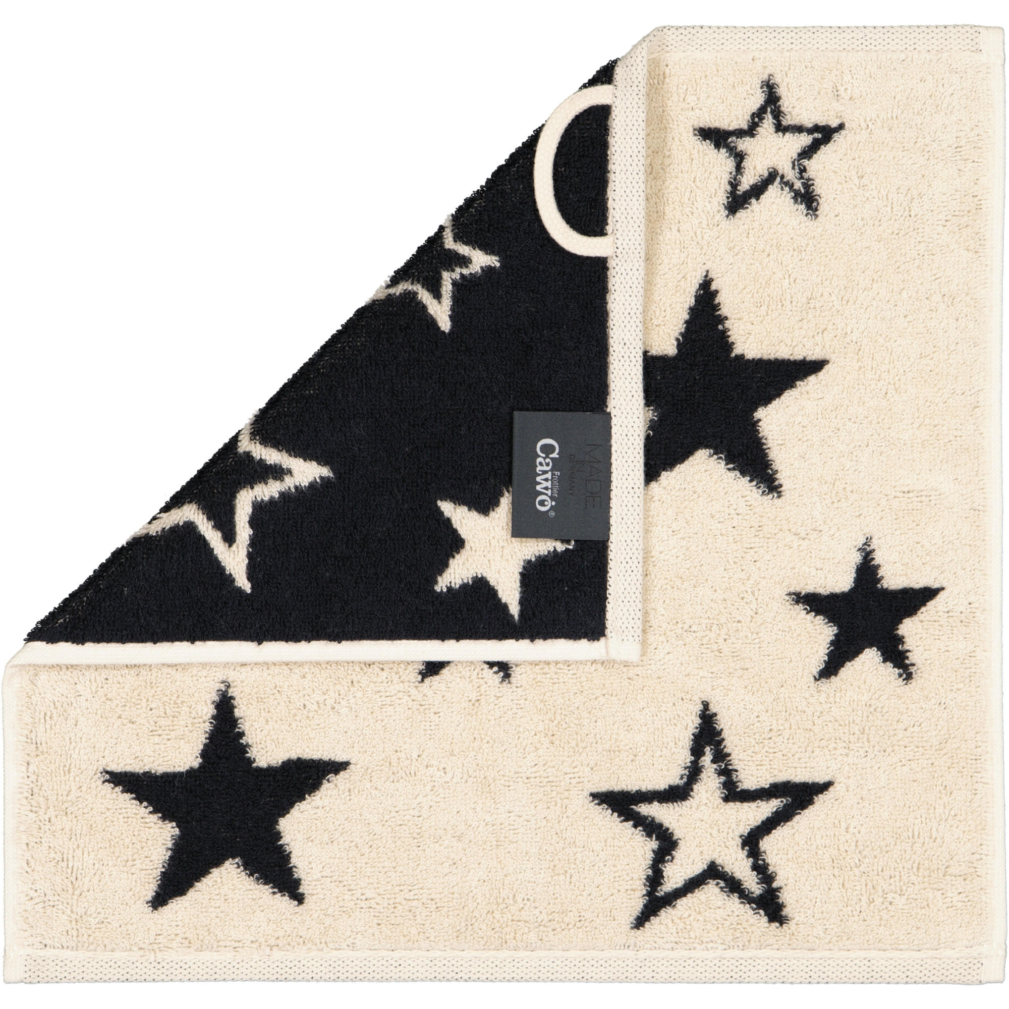 SEIFTÜCHER CHRISTMAS EDITION STERNE 792 NATUR-SCHWARZ - 39 - Beige, Textil (30/30cm) - Cawoe