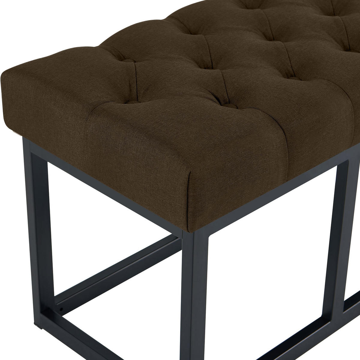 SITZBANK 100/38 cm Stoff Braun - Schwarz/Braun, Textil/Metall (100/46/38cm) - CLP