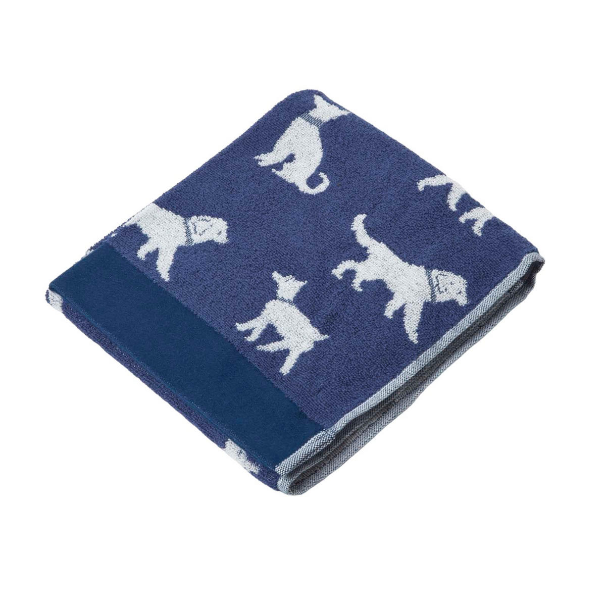 HANDTUCH Hunde blau - Dunkelblau, Textil (50/85cm) - Homescapes