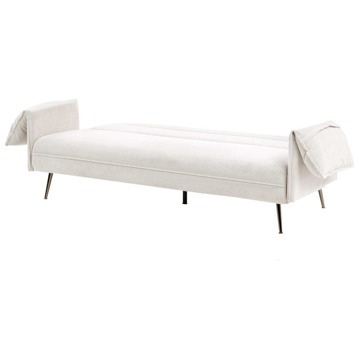 SCHLAFSOFA 3-Sitzer Stoff Cremeweiß Vayla - Creme, Textil (198/85/64cm) - Beliani