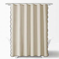 DUSCHVORHANG – 183 x 183 cm – Inklusive Haken – Weiß - Beige, Textil (183/183cm)