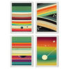 POSTER Set mit 4 Teilt Abstrakt Moderne Galaxien A4 Weißer Rahmen - Weiß, Papier (29.7/3cm) - Nacnic
