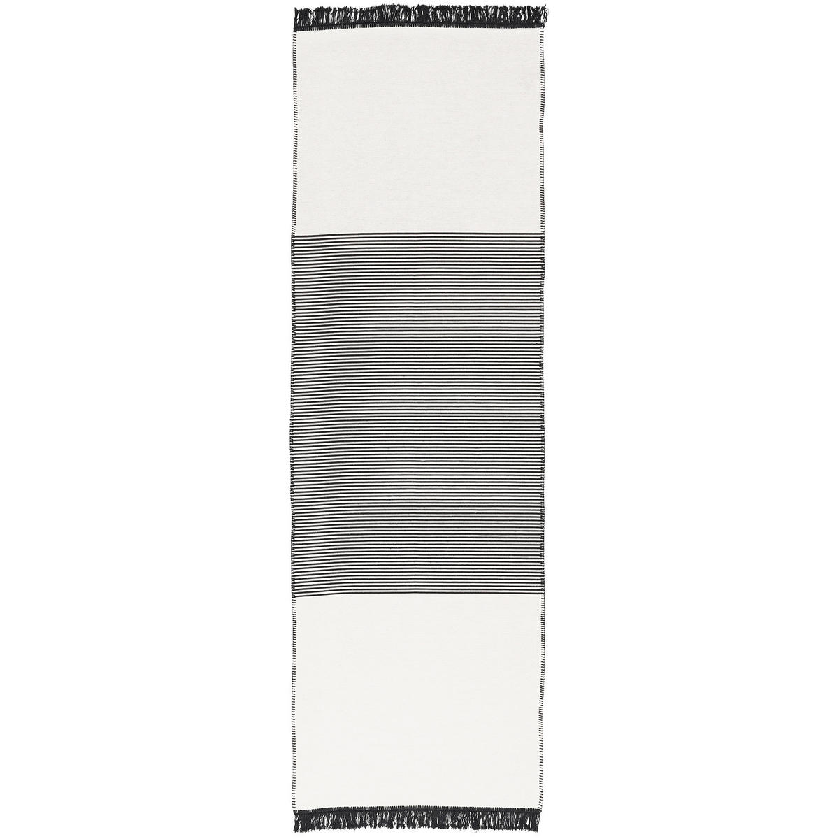 LÄUFER TEPPICH BEIDSEITIG ETHNO KELIM - Schwarz/Grau, Textil (80/150cm) - Pergamon