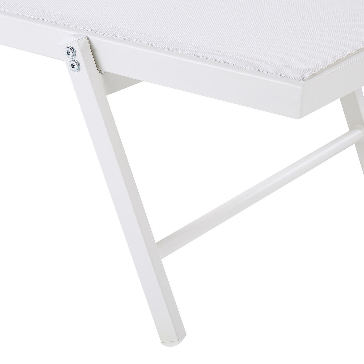 GARTENLIEGE Weiß Portofino - Weiß, Metall (198/107/65cm) - Beliani