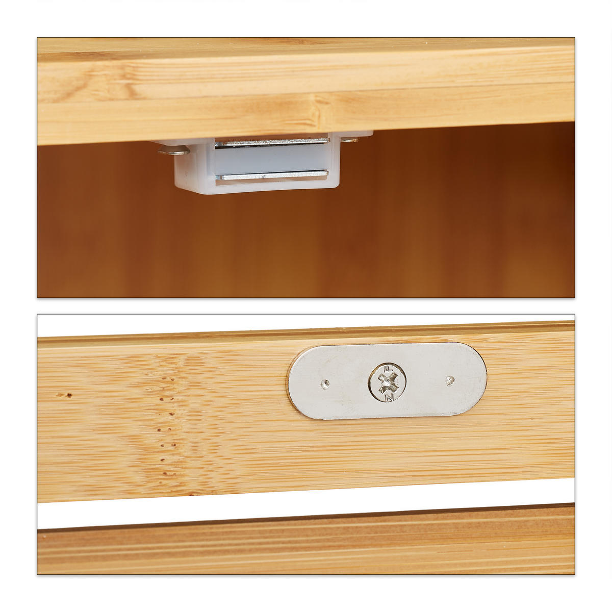 BADREGAL Bambus - Hellbraun, Holz/Holzwerkstoff (35/87.5/29cm) - Relaxdays