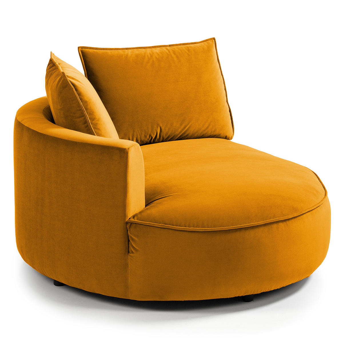 OTTOMANE - modular - Schwarz/Orange, Kunststoff/Textil (126/82/154cm) - home24