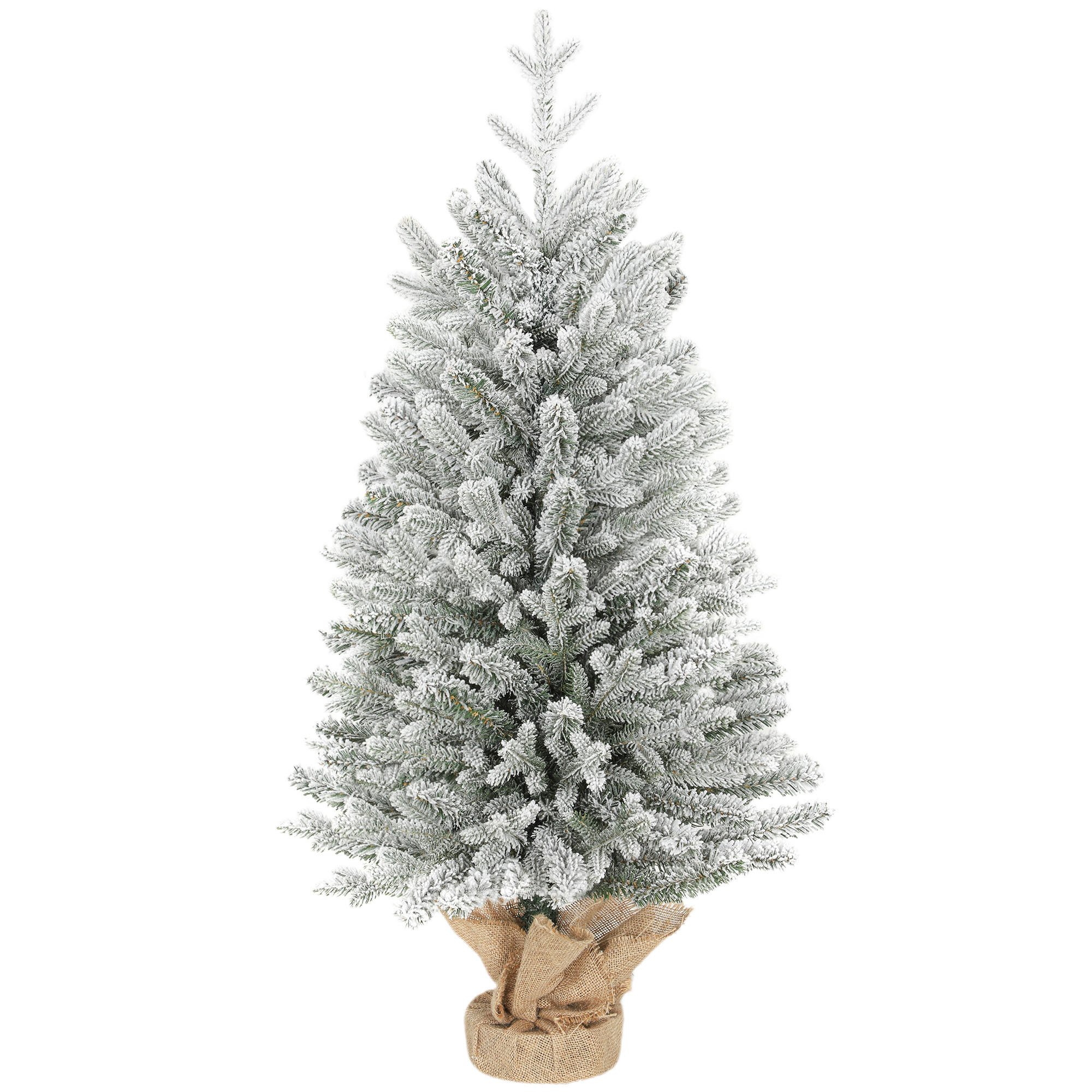 WEIHNACHTSBAUM DE-41581 Mini 90 cm, Schnee, 486 Spitzen - Weiß/Grün, Kunststoff (90cm) - ComfortXL