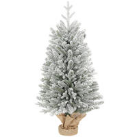 WEIHNACHTSBAUM DE-41581 Mini 90 cm, Schnee, 486 Spitzen - Weiß/Grün, Kunststoff (90cm) - ComfortXL