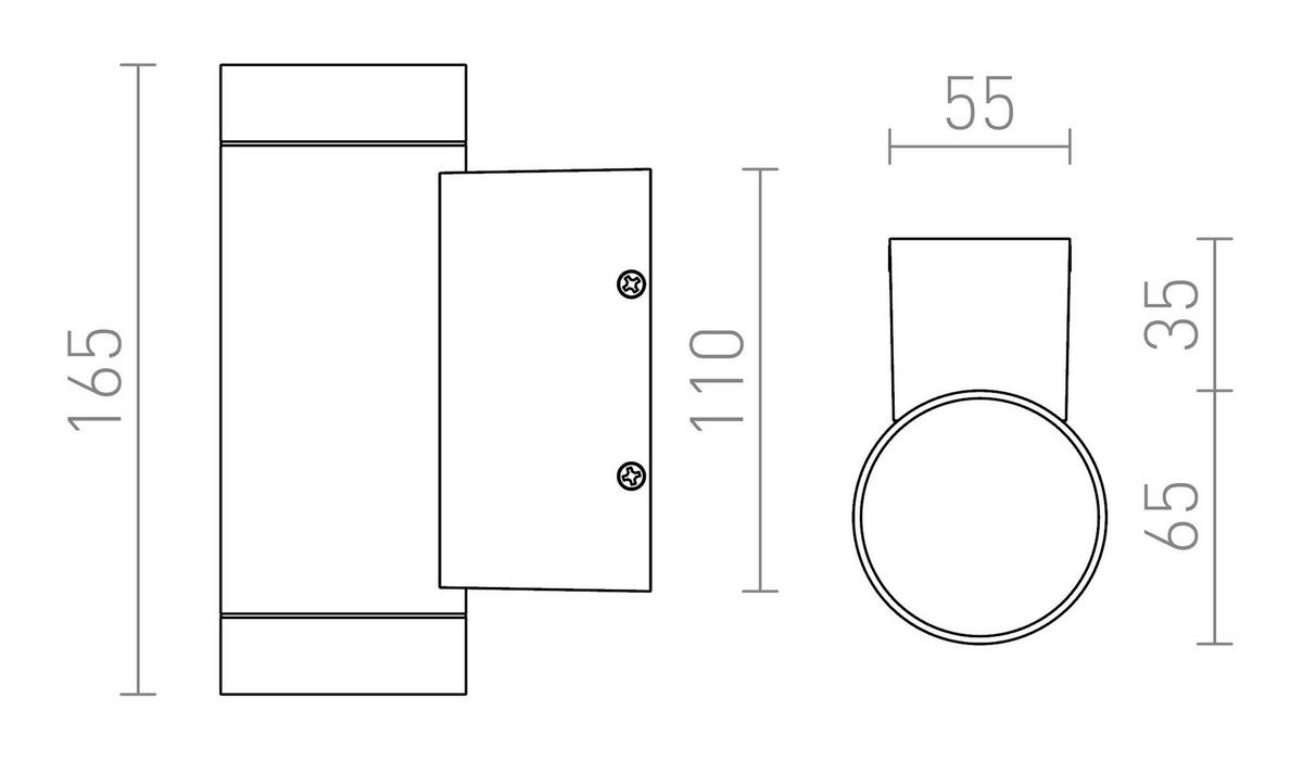 AUSSENLEUCHTE MIZZI II Silbergrau 16 W IP54 - Grau, Metall (10/65/165cm) - Rendl