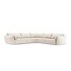 WENDBARES-ECKSOFA Kaelle aus Samt leichtes beige 7 Sitzplätze - Creme, Textil (286/286cm) - Micadoni