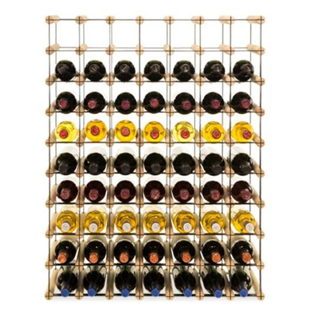 WEINREGAL Vinotega Mod Metal 92,5x72,5x24,5 cm 7x9 Flaschen Massives Kiefernholz Natur - Naturfarben, Holz (72.5/92.5/24.5cm) - PROREGAL