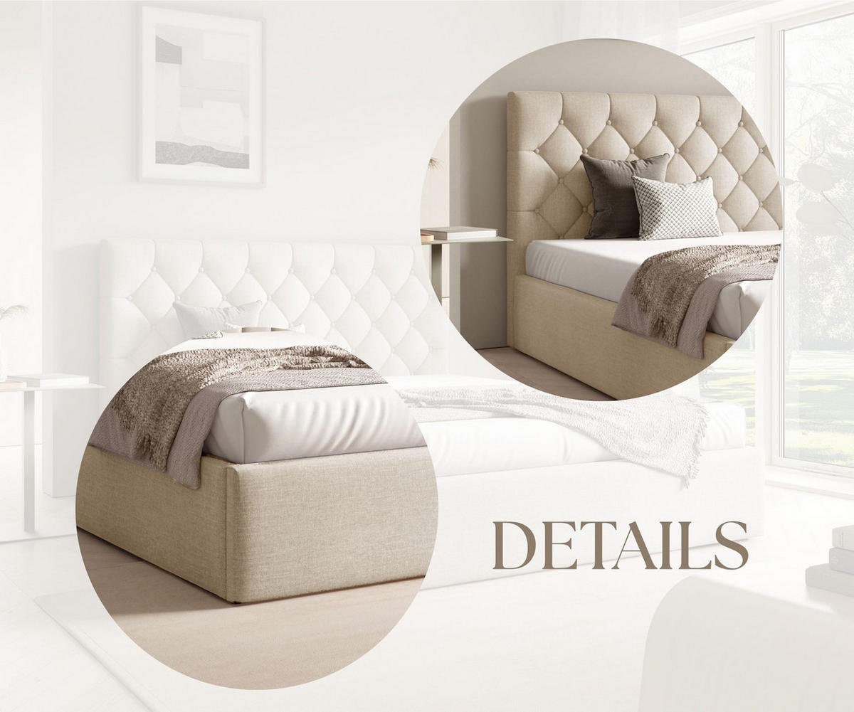 POLSTERBETT BEZA IV - Creme - Creme, Holz/Textil (180/200cm) - AN-Moebel 4u