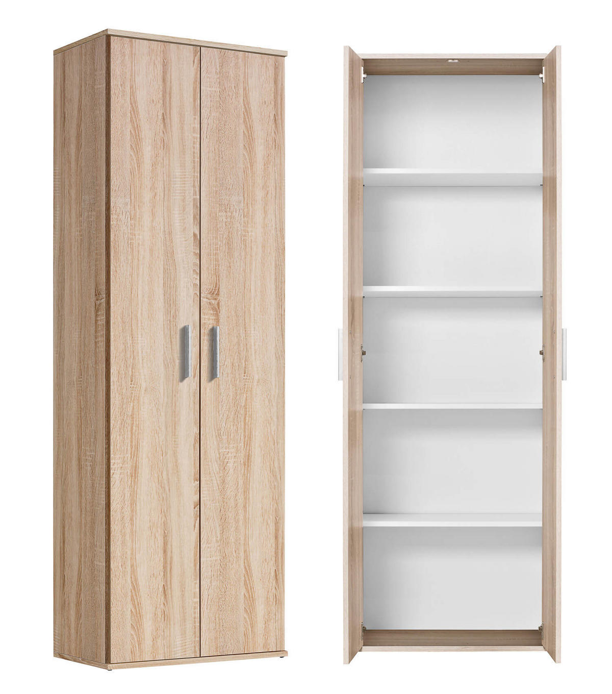 MEHRZWECKSCHRANK Der Lange - Weiß/Sonoma Eiche, Holzwerkstoff (60/180/34cm) - Mokebo