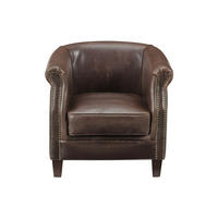 SESSEL mit gerader Rückenlehne - 1 Person - Leder - Schokoladenbraun - Braun, Leder (78/72/77cm) - Vente-Unique