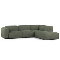 3-SITZER ECKSOFA mit Recamiere - Schwarz/Grün, Kunststoff/Textil (295/231cm) - home24