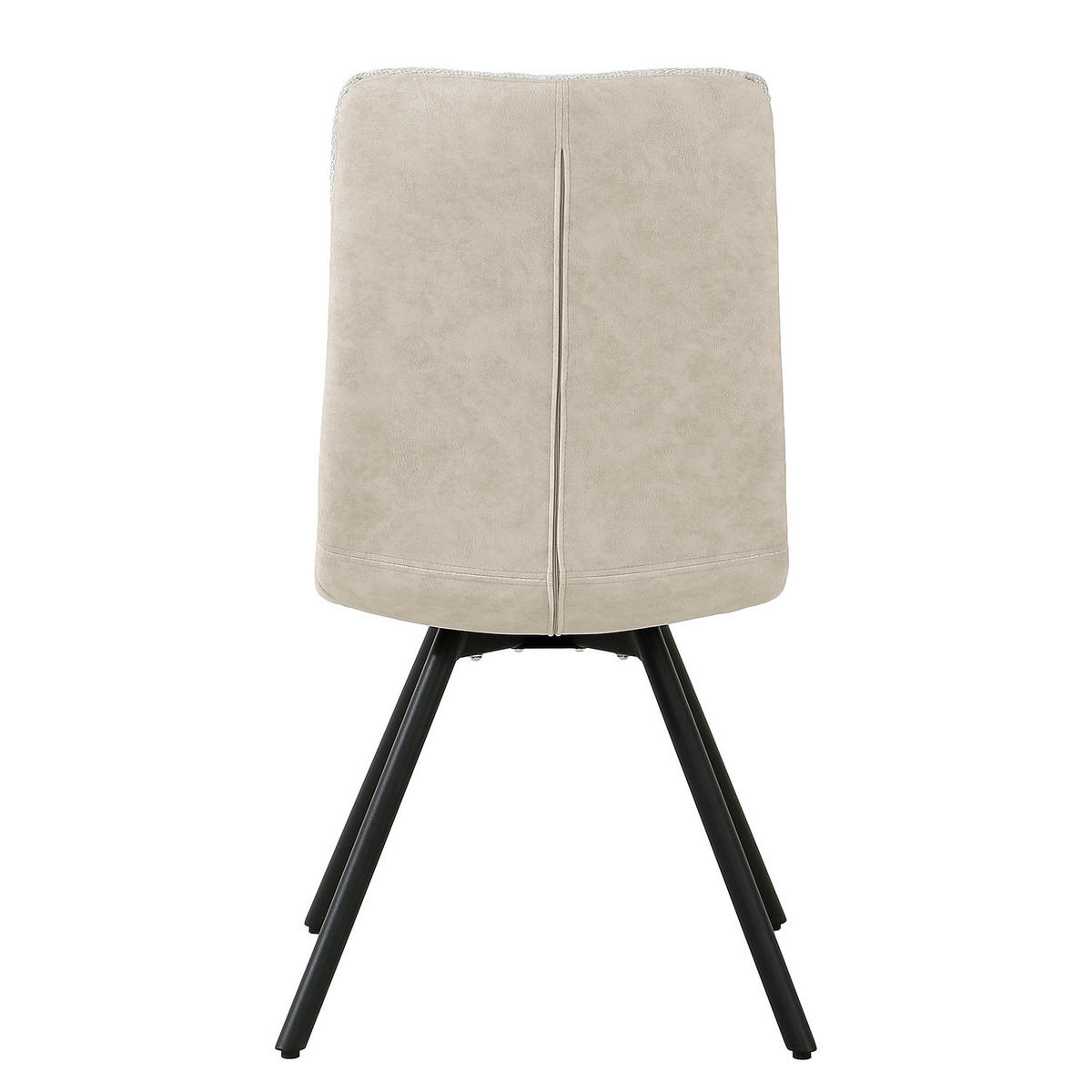 POLSTERSTUHL - 2er-Set - Creme/Schwarz, Textil/Metall (48/95/66cm) - home24