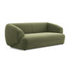 3-SITZER SOFA Samt Stoff Grün - Schwarz/Olivgrün, Kunststoff/Textil (212/81/98cm) - Makamii