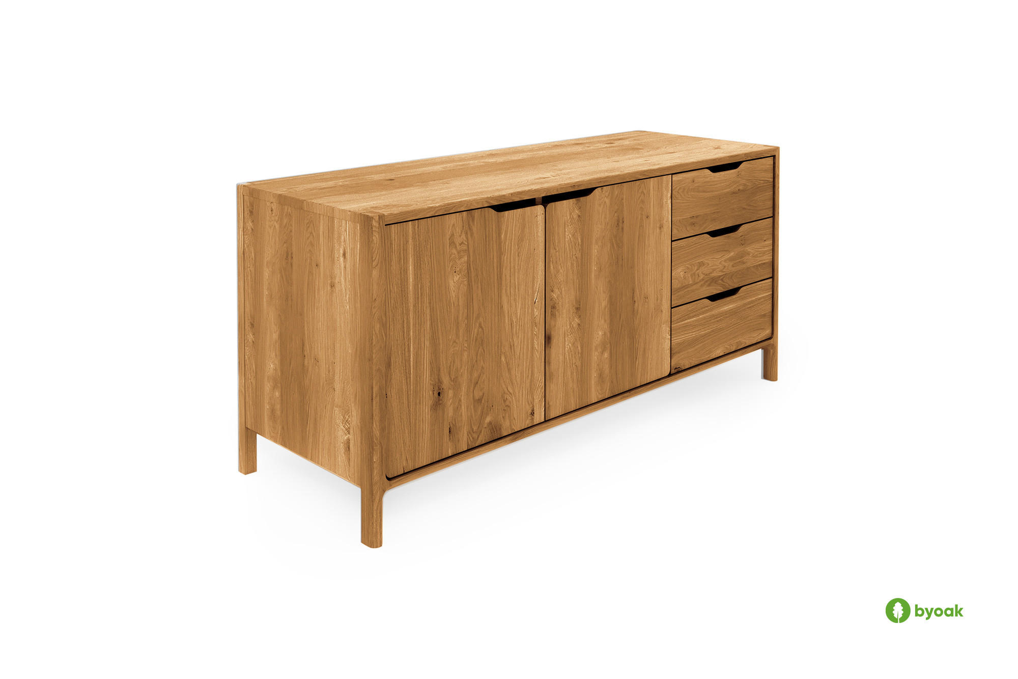 KOMMODE PAUL Wildeiche - Wildeiche, Holz (140/64/50cm) - byoak