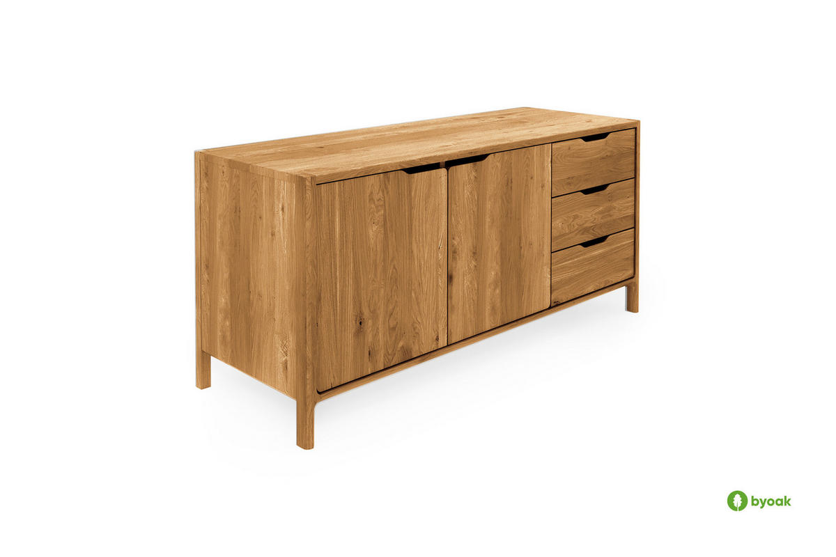 KOMMODE PAUL Wildeiche - Wildeiche, Holz (140/64/50cm) - byoak