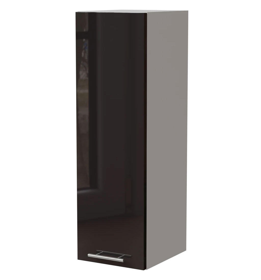 KÜCHENHÄNGESCHRANK W4/30 Essen Schwarz Hochglanz / Weiß Matt 30 / 32,5 / 96cm - Schwarz Hochglanz/Schwarz, Holz/Holzwerkstoff (30/96/32.5cm) - Feldmann-Wohnen