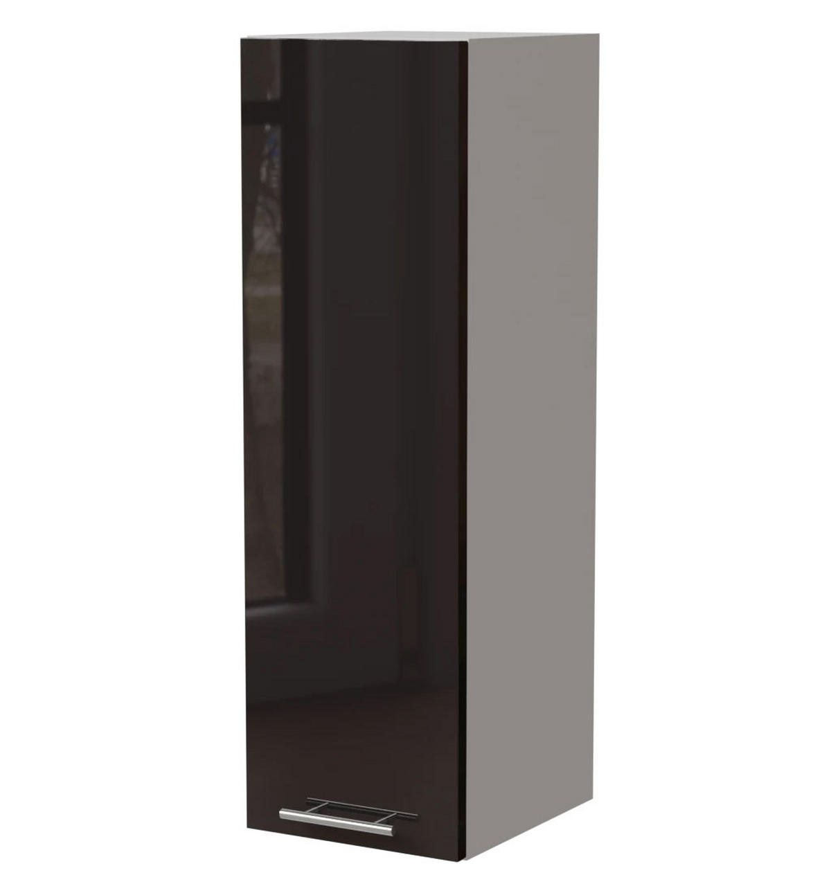 KÜCHENHÄNGESCHRANK W4/30 Essen Schwarz Hochglanz / Weiß Matt 30 / 32,5 / 96cm - Schwarz Hochglanz/Schwarz, Holz/Holzwerkstoff (30/96/32.5cm) - Feldmann-Wohnen