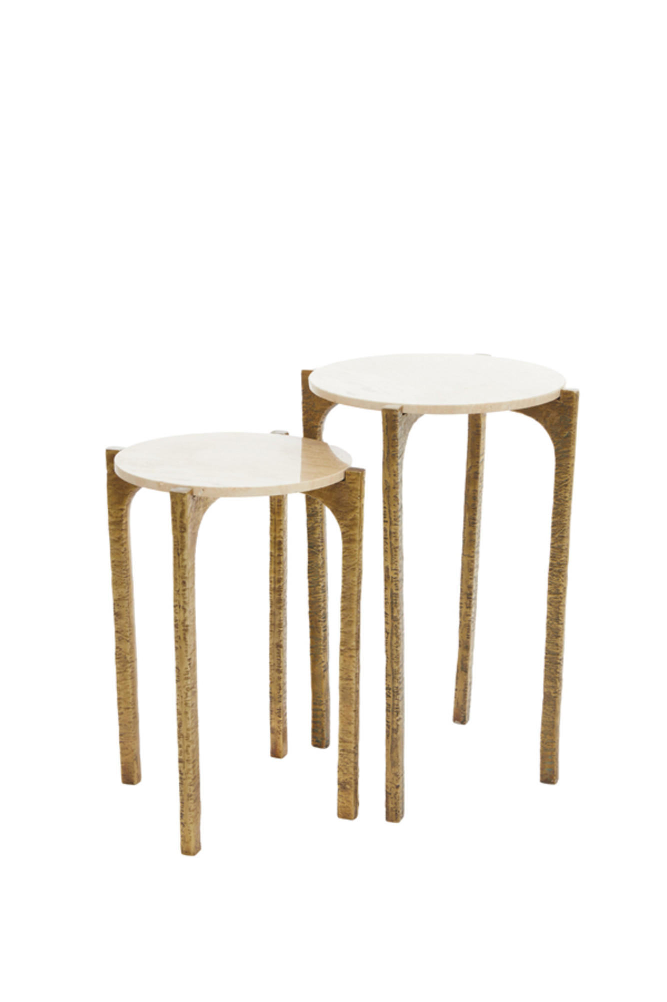 BEISTELLTISCH Kanae Braun Ø45/64 cm 2er-Set - Braun, Metall (41/41/54cm) - Light & Living
