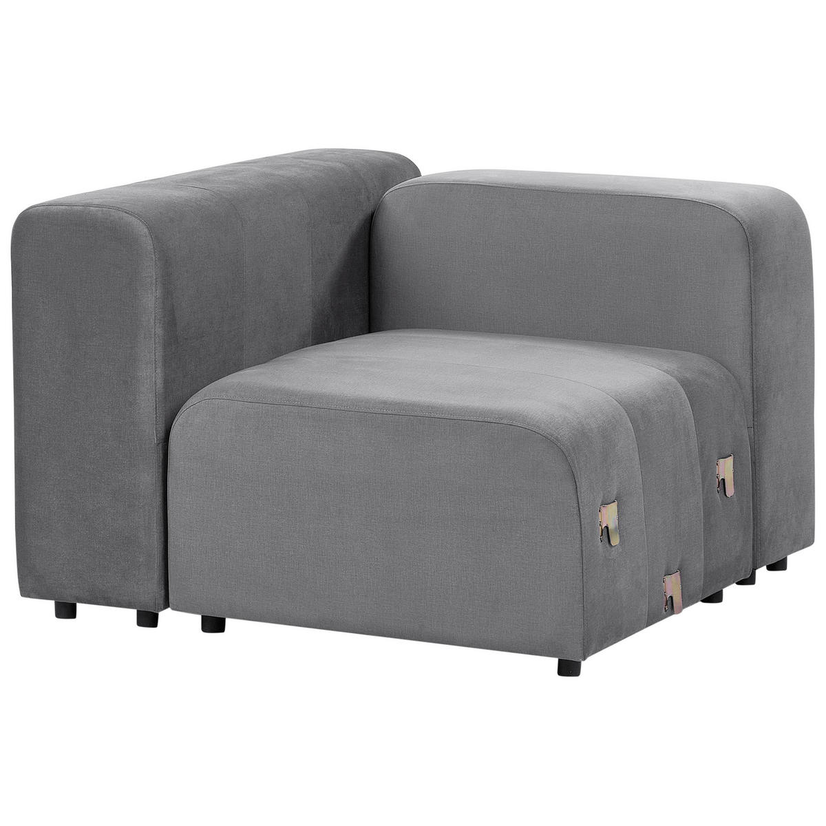 2-SITZER-SOFA Samtstoff grau Falsterbo - Grau, Textil (204/70/105cm) - Beliani